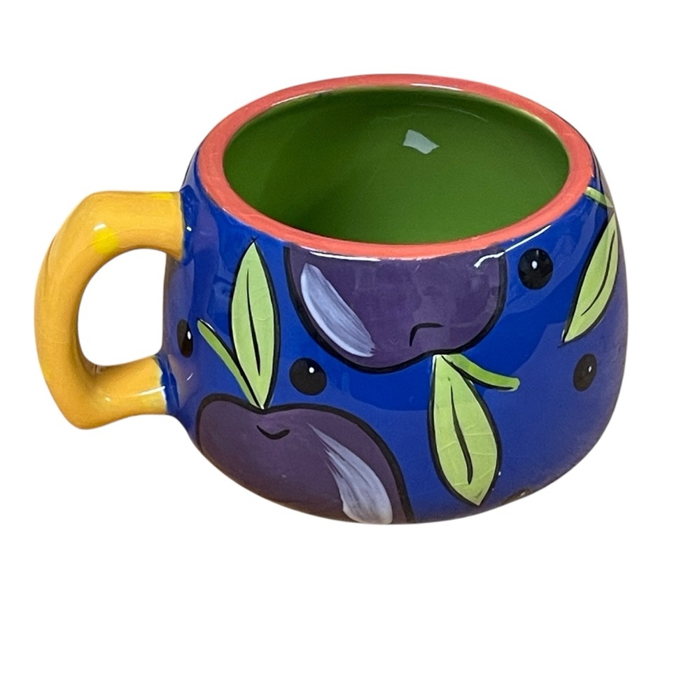2006 STARBUCKS Costa Rica ceramic PeFi mug with plum fruit green leaves design - Picture 2 of 11